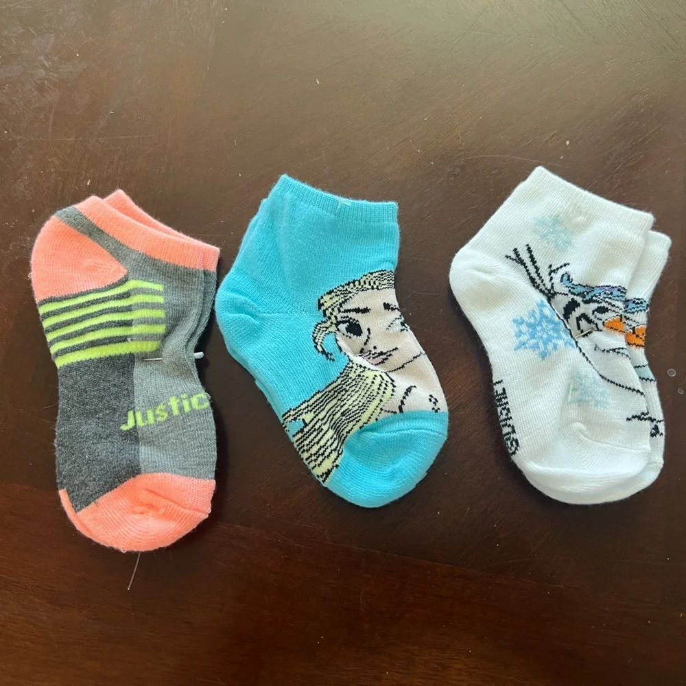 Justice Gray and Blue Ankle Socks Set